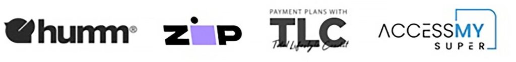 Payment plan options accepted: humm, Zip, TLC and AccessPay