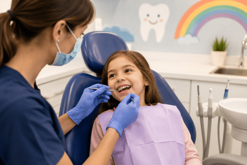 Child at a check-up with Parramatta children's dentist